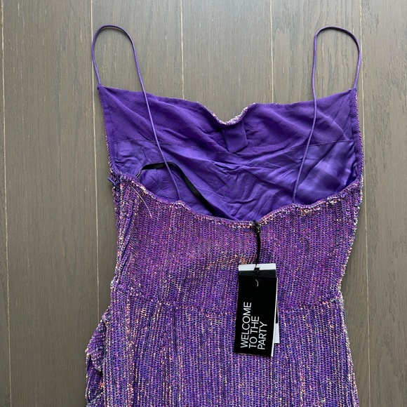 Retrofete KATYA Metallic Lavender Purple Sequin Gown Maxi Dress - Size XS - Picture 10 of 10